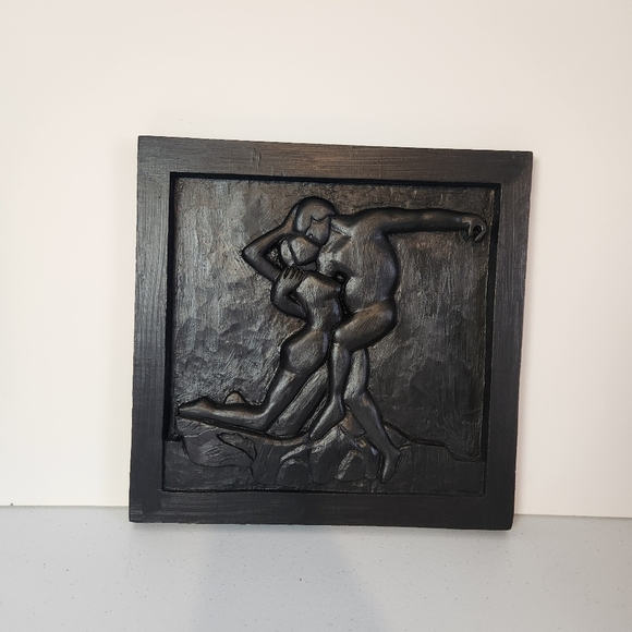 Handmade Wood Carved Painted Rustic Erotic Folk Art Wall Decor Boho Decor Woman - Picture 1 of 7